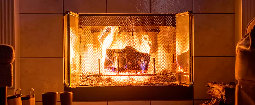 Mendota Hearth Landscape Fireplace Installation in Pawtucket, Rhode Island